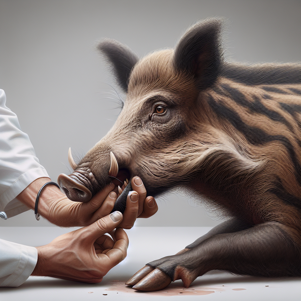 Chăm sóc heo rừng khi bị hóc thức ăn