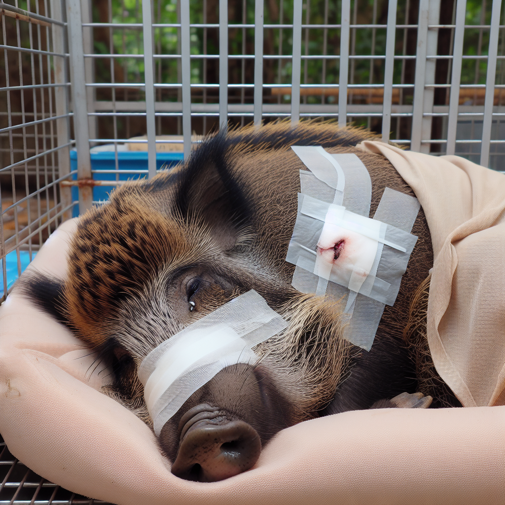 Heo rừng được chăm sóc vết thương đúng cách, sạch sẽ và hồi phục nhanh