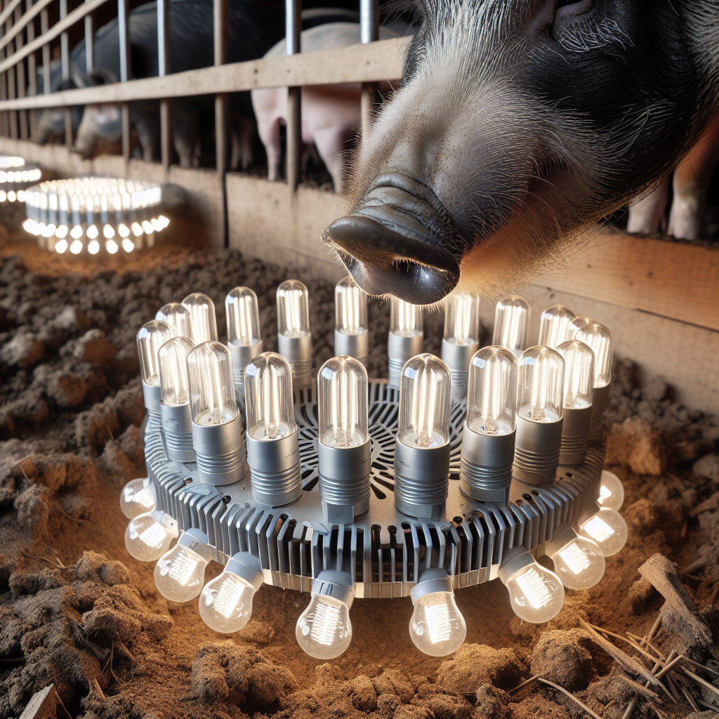 Lắp đặt đèn LED tiết kiệm năng lượng cho chuồng heo