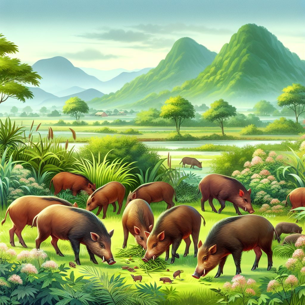 Thức ăn tự nhiên của heo rừng giúp cải thiện chất lượng thịt